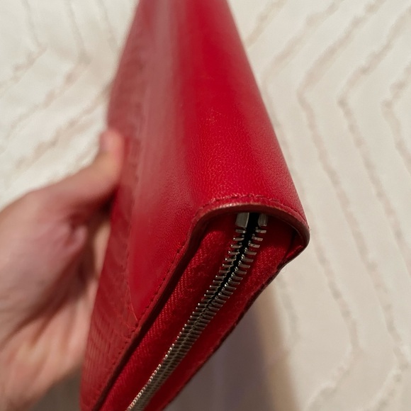 Celine Red Python Lambskin Large Zip Around Multifunctional wallet with COA - Picture 4 of 15